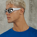 AURON Y2K SUNGLASSES MIRROR LENS SILVER