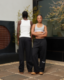 HEAVEN LOGO SWEATPANTS OPEN LEG BLACK