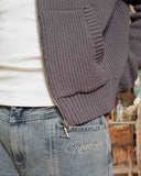 VIVANT KNIT ZIP HOODIE CHARCOAL