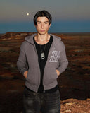VIVANT KNIT ZIP HOODIE CHARCOAL