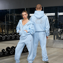 REALISM X DERRIMUT GYM OLD SCHOOL ECHO ZIP HOODIE BABY BLUE