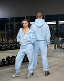 REALISM X DERRIMUT GYM OLD SCHOOL ECHO ZIP HOODIE BABY BLUE