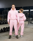 REALISM X DERRIMUT GYM OLD SCHOOL ECHO ZIP HOODIE BABY PINK