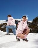 GLIMMER LOGO ZIP HOODIE POWDER PINK