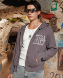 VIVANT KNIT ZIP HOODIE CHARCOAL