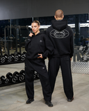REALISM X DERRIMUT GYM OLD SCHOOL OPEN LEG SWEATPANTS BLACK