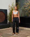 HEAVEN LOGO SWEATPANTS OPEN LEG BLACK