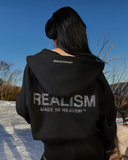 GLIMMER LOGO ZIP HOODIE BLACK