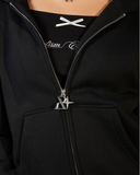 GLIMMER LOGO ZIP HOODIE BLACK