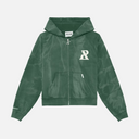 LEGACY ZIP HOODIE WASHED MOSS