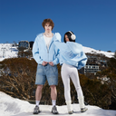 GLIMMER LOGO ZIP HOODIE POWDER BLUE