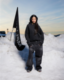 GLIMMER LOGO HOODIE BLACK PINK