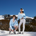 GLIMMER LOGO ZIP HOODIE POWDER BLUE