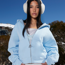 GLIMMER LOGO ZIP HOODIE POWDER BLUE