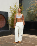 HEAVEN LOGO SWEATPANTS OPEN LEG OATMEAL