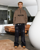 ELITE HALF ZIP SWEATER TAUPE