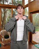 CORE BASICS ZIP HOODIE COOL GREY