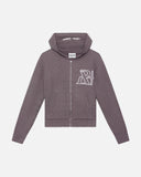 VIVANT KNIT ZIP HOODIE CHARCOAL
