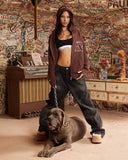 VIVANT KNIT ZIP HOODIE REDWOOD