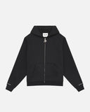 GLIMMER LOGO ZIP HOODIE BLACK