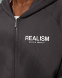 HEAVEN LOGO ZIP HOODIE ASPHALT