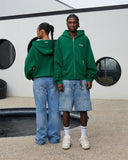 STUDIO ZIP HOODIE PINE GREEN