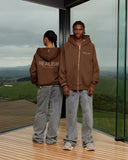 HEAVEN LOGO ZIP HOODIE MOCHA