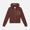 VIVANT KNIT ZIP HOODIE REDWOOD